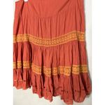 Younique Multifunktional Tiered Midi Skirt Orange Cotton Lace Trim Size XL Photo 1