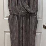 Eileen Fisher  Metallic Grey Sleeveless Wrap Jumpsuit‎ Elegant Evening Wear Photo 0