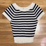 Aerie  Short Sleeve Striped Knit Top - Size S Photo 4