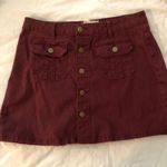 Altar'd State Burgundy Button Up Skirt Photo 0