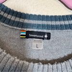 Smartwool  Grey Merino Wool Blend V Neck Sweater Womens L Pullover Fall Casual Photo 5
