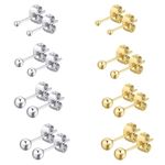 Boutique Rhodium 925 Sterling Silver Ball Stud Earrings‎ Classic Round Sphere, 4mm Photo 7