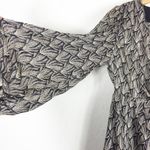 ZARA Mini Dress 70s Gray Black Knotted Metallic Thread Draped Large 8677/067 Photo 8