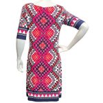 Eliza J  Women’s Sz 4 Geomertric Print Short Sleeve Jersey Knit Shift Dress Dress Photo 3