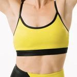 Zyia Active Light & Tight Metallic Neon Yellow Adjustable Strap Sports Bra L Photo 0