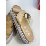 Ralph Lauren Polo  Women's Cross Strap Sandals Slides Beige Fabric Comfort 9 Photo 1