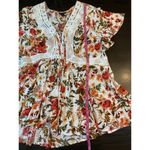 Torrid  Cottagecore Babydoll Crochet Trim Top Women 2X Floral Lace Up Tassel Boho Photo 1