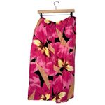 H&M Floral Linen Wrap Skirt Pink‎ Black & Beige Tropical Hawaiian Photo 1
