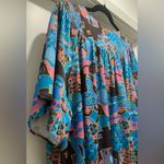 VTG 80s 90s Anthony Richards Blue & Pink Retro Maxi House Dress Kaftan Muumuu Size L Photo 15