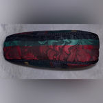 Oscar de la Renta  Vintage Makeup Toiletry Bag Maroon/Green/Gold Tapestry Print Photo 2