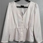J.Crew New with tags Long-sleeve peplum top in satin-crepe Elegant Button-Up Photo 0