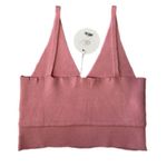 Dictionary Knitwear Ribbed Cropped Tank Top in Bridal Rose Pink Size XL Photo 1