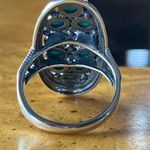 Natural Sleeping Beauty Turquoise Sterling Silver Cocktail Ring Size 7.75 Photo 3