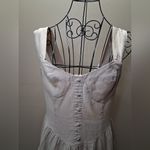 Forever 21 Beige Mini Dress LINEN BLEND CORSET BUTTON SMALL Photo 4