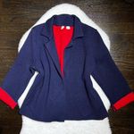 Anthropologie Moth Navy Blue and Red Knit Sweater Blazer Photo 0