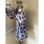 Caroline Constas Blue and White Patterned Dress 4 Milk Maid Linen Photo 1