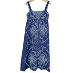 Sézane Sezane NWT Women’s Size 6 Blue Ecru Embroidered Sylvette Tie Back Midi Dress Photo 5