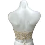 NEW Commense Cream Floral Strapless Tube Corset Bustier Crop Top Size M Size M Photo 1