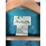The Quacker Factory Turquoise Beaded Floral Embroidered Cotton Jacket Size 1X Blue Photo 3