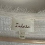 Deletta Anthropology  White Flowy Long Sleeve V-neck Photo 2