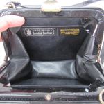 Saks 5th Avenue Vth SAKS Fifth Avenue made in Italy Shiny Black Gold Leather Mini Shoulder Bag Photo 1