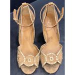 Jack Rogers  Preppy Old Money Designer Classic Wedge Gold Sandals Elegant 8.5 Photo 1