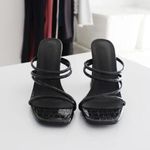 SheIn Croc Embossed Faux Leather Strappy Mules Size 37 Photo 4