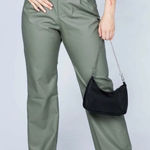 Princess Polly  Women's Pleated High Rise Charly Straight Pants Sage Green Size 6 Photo 0