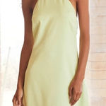 Lulus NWT ‎ Soiree Season Satin Halter Mini Dress In Light Green Size Extra Large Photo 0