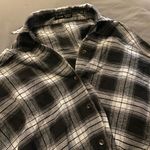 SheIn Black & White Plaid Batwing Button Up Shirt | Top Photo 1