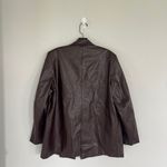 FRNCH  Paris Oversized Faux Leather Chocolate Brown Blazer Size Small Photo 7