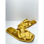 Sam Edelman Slipper Mules 6.5 Gold Slip On Round Toe Woven Satin Finish Shoes Photo 4