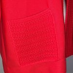 Hedy Knits vintage red knit open blazer jacket Size L Photo 4