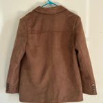 Dark Brown Suede Button Lapel Blazer Small New Photo 4