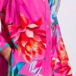 Maeve Anthropologie  Tunic Buttondown Dress in Pink Combo Photo 0