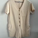 Old Navy Neutral Cream Oversized Romper Slouchy XS Photo 0