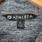 Athleta Long Sleeve Ruched Heathered Gray Full Zip Jacket Zipper Pockets Small Photo 4