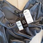 EXPRESS NWT Women's Grey Velvet Bodysuit - Size Small Photo 3