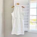 White House | Black Market WHBM Denim Halter Sheath Dress in White Size 14 Photo 4