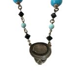 Faux Turquoise Bronze Tone Beaded Necklace Costume Fashion Jewelry 9" Boho Blue Photo 4