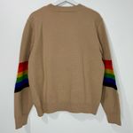Young Fabulous and Broke  Beige Rainbow Stripe Pullover Crew Neck Sweater M/L Photo 4