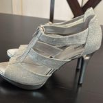 Fioni Elegant Silver High Heel Sandals Size 10 Photo 2