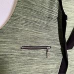 Ava James  Sleeveless Split Neck Blouse Green Marled Photo 5