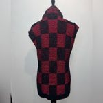 American Living  Buffalo plaid knit sleeveless vest cardigan toggle closure M Photo 2