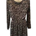 Abercrombie & Fitch Fit N Flare Mini Dress Black White Printed LS Size M BTS Photo 4