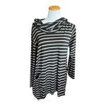 Venus Womens  Striped Cowl Neck Tunic Top Sweater with Pockets - Sz L Photo 1