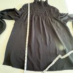 Patrizia Luca smocked high neck long sleeve blouse black Size M Photo 14