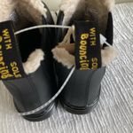 Dr. Martens Dorrian FL Black Faux Fur Lined Boots (Rubber Finish) Photo 4