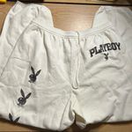 Playboy Women’s  Bunny 🐰 Print White Black Sweatpants size XL Photo 0