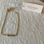 Kate Spade : Gold Tone “Love Love” Bracelet- Red Heart Accent- Pink Dust Bag Photo 6